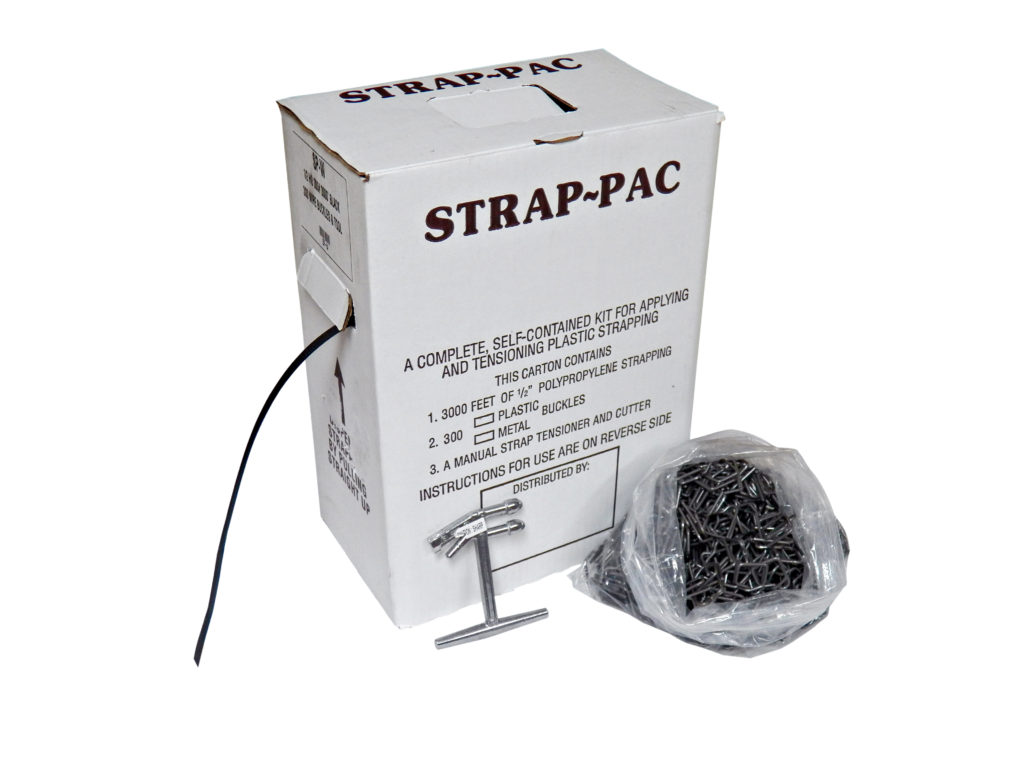 PolyPRO Strap Black Dispenser Pack - 1/2 X 6000.018 Thickness 300 lbs Tensile - CWC-172010 1 Coil Kit 300 Wire Buckles 