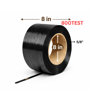 Plastic Strapping 5/8",Hand Grade, 800 Test, Black, 5,400' length, PAC 58H.80.2154