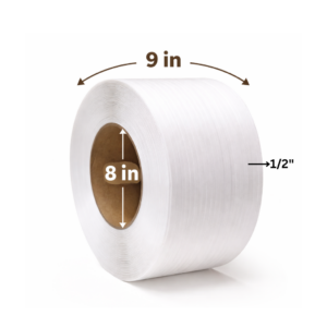 Plastic Strapping  1/2", Machine Grade, 325 Test, White, 9,900 length