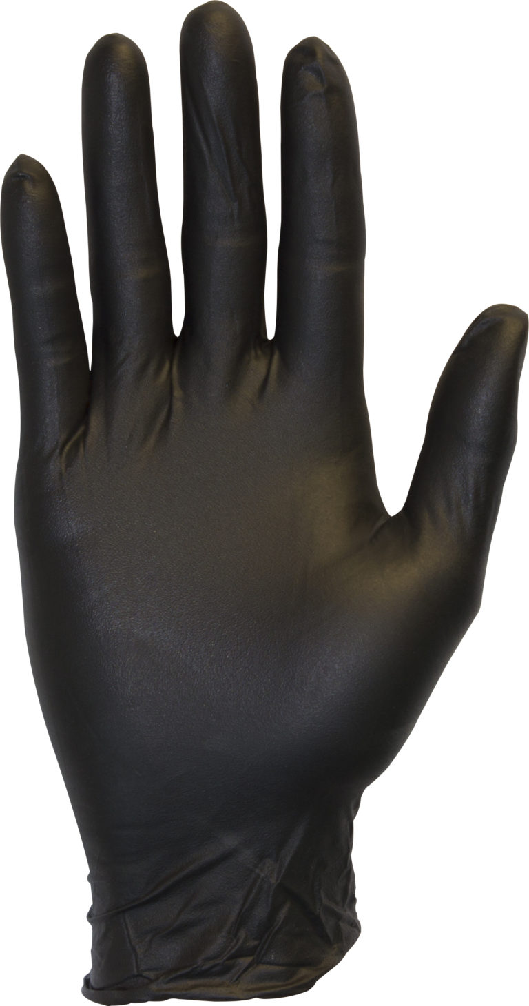 Black Powder Free Nitrile Examination Glove 4.3 MIL PACKSTRAP USA